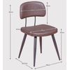 Silla Retro Industrial Tapizada En Polipiel 49x47x85cm - Marrón