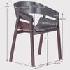 Silla De Comedor En Madera De Fresno Natural 55x52x78cm - Negro