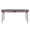 Mesa De Comedor Retro Con Detalles En Ratán Natural  180x156x76cm - Negro