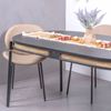 Mesa De Comedor Retro Con Detalles En Ratán Natural  180x156x76cm - Negro