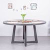 Mesa De Comedor Redonda En Fresno Natural  150x150x78cm - Negro