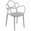 Silla De Diseño Con Brazos Apta Para Exterior 56x45x84cm - Gris