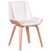 Silla De Madera De Arce Clara Con Cojín De Polipiel 50x48x80cm - Blanco