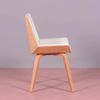 Silla De Madera De Arce Clara Con Cojín De Polipiel 50x48x80cm - Blanco