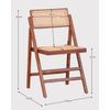 Silla Plegable Estilo Retro En Rattan Natural Y Madera 47x53x84cm - Nogal