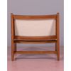 Sillón Bajo En Madera De Teca Y Tapizado En Tejido Bouclé 60x71x57cm - Blanco