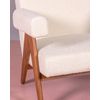 Sillón Rústico En Madera De Teca Maciza Y Tapizado En 77x70x79cm - Blanco