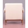 Sillón Rústico En Madera De Teca Maciza Y Tapizado En 77x70x79cm - Blanco