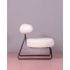 Sillón De Diseño Tapizado En Bouclé Y Patas De Acero 80x75x74cm - Blanco