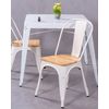 Pack De 4 Sillas Metálicas Con Asiento De Madera 44x53x83cm - Blanco