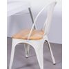 Pack De 4 Sillas Metálicas Con Asiento De Madera 44x53x83cm - Blanco