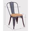 Pack De 4 Sillas Metálicas Con Asiento De Madera 44x53x83cm - Antique