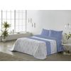 Colcha Estampada Reversible Evania Azul 270x270 Cm - Cama 180 Cm