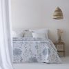 Colcha Jacquard Reversible Algodón Chiara Azul Cama 150 Cm - 250x270 Cm