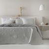 Colcha Jacquard Reversible Algodón Adriel Aluminio Cama 135 Cm - 235x270 Cm