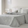 Colcha Jacquard Reversible Algodón Adriel Aluminio Cama 135 Cm - 235x270 Cm