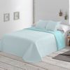 Colcha Lisa Reversible Turquesa Cama 150 Cm - 250x270 Cm