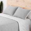 Colcha Lisa Reversible Bordada Gris Cama 90 Cm - 180x270 Cm