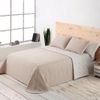 Colcha Lisa Algodón Reversible Bordada Beige Cama 90 Cm - 180x270 Cm