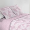 Colcha Estampada Reversible Cosida Carla Rosa Cama 150 Cm - 250x270 Cm