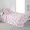 Colcha Estampada Reversible Cosida Carla Rosa Cama 180 Cm - 270x270 Cm