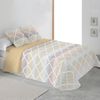 Colcha Estampada Reversible Cosida Julia Ocre Cama 90 Cm - 180x270 Cm