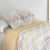 Colcha Estampada Reversible Cosida Julia Ocre Cama 90 Cm - 180x270 Cm