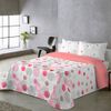 Colcha Estampada Reversible Rocio Coral Cama 105 Cm - 200x270 Cm