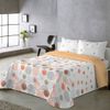 Colcha Estampada Reversible Rocio Ocre Cama 90 Cm - 180x270 Cm