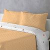 Colcha Estampada Reversible Rocio Ocre Cama 90 Cm - 180x270 Cm