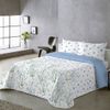 Colcha Estampada Reversible Valeria Azul Cama 90 Cm - 180x270 Cm