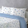 Colcha Estampada Reversible Valeria Azul Cama 90 Cm - 180x270 Cm