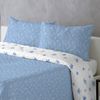 Colcha Estampada Reversible Valeria Azul Cama 90 Cm - 180x270 Cm