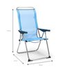 Silla De Playa Y Jardín Plegable Solenny Reclinable 5 Posiciones Con Respaldo Anatómico 67x63x114 Cm Color Azul