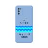 Funda Silicona Líquida Azul Samsung Galaxy A03s Diseño Agua