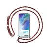 Funda Colgante Transparente Samsung Galaxy S21 Fe 5g Con Cordon Rosa / Dorado