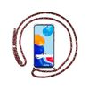 Funda Colgante Transparente Para Xiaomi Redmi Note 11 / 11s Con Cordon Rosa / Dorado