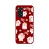 Funda Silicona Líquida Roja Para Xiaomi Redmi Note 11 / 11s Diseño Cerdos