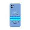 Funda Silicona Líquida Azul Para Samsung Galaxy A03 Diseño Agua