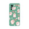 Funda Silicona Líquida Verde Para Xiaomi 12 Lite 5g Diseño Cerdos Dibujos