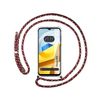 Funda Colgante Transparente Para Xiaomi Poco M5 Con Cordon Rosa / Dorado