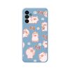 Funda Silicona Líquida Azul Samsung Galaxy A04s Diseño Cerdos Dibujos