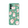 Funda Silicona Líquida Verde Samsung Galaxy A04s Diseño Cerdos Dibujos