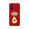 Funda Silicona Líquida Roja Realme C33 Diseño Vegan Life Dibujos