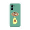 Funda Silicona Líquida Verde Realme C33 Diseño Vegan Life Dibujos