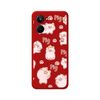 Funda Silicona Líquida Roja Realme 10 4g Diseño Cerdos Dibujos