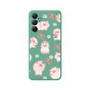 Funda Silicona Líquida Verde Samsung Galaxy A14 4g / 5g Diseño Cerdos Dibujos