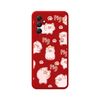 Funda Silicona Líquida Roja Samsung Galaxy A34 5g Diseño Cerdos Dibujos