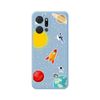 Funda Silicona Líquida Azul Huawei Honor X7a Diseño Espacio Dibujos