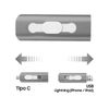 Pen Drive Usb X64 Gb Cool (3 En 1) Lightning / Tipo-c / Usb Gris